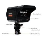⁦BEDIRO BD-T1001 / BD-400S Bi-Color LED Video Light (2700K-6500K) w/Dimming, Remote, & Universal Mount for Photography/Filming⁩ - الصورة ⁦4⁩