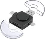 USB OTG Micro SD/SD Card Reader USB-C Micro Adapter for Phone Android Tablet (Black)
