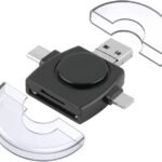 USB OTG Micro SD/SD Card Reader USB-C Micro Adapter for Phone Android Tablet (Black)