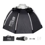 Triopo Quick Setup Octagon K3 Softbox 120cm + Honeycomb Grid with Detachable Bowens Mount, Reflective Silver Interior for Studio Photography