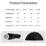⁦Triopo Quick Setup Octagon K3 Softbox 120cm + Honeycomb Grid with Detachable Bowens Mount, Reflective Silver Interior for Studio Photography⁩ - الصورة ⁦2⁩