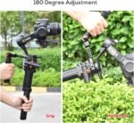 ⁦Gimbal Adjustable Handle Grip Extension Bracket for DJI Ronin S/SC/RSC2 with Cold Shoe Mount 1/4 3/8 Threaded Holes,Stabilizer Extension Handgrip for Video Light, Microphone, Monitor⁩ - الصورة ⁦2⁩