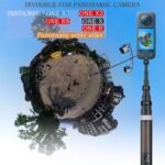 ⁦3m Selfie Stick 9.8ft Carbon Fiber Extended Invisible Selfie Stick for Insta360 X4 Insta 360 ONE X3 ONE X2,ONE R,ONE RS, ONE X, ONE, GO 2, of Action Camera Accessories (Grey)+3Insta360 X4 360° 8K Camera⁩ - الصورة ⁦8⁩