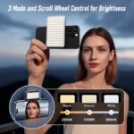 ⁦مصباح هاتف مغناطيسي، إضاءة سيلفي مزدوجة الجانب بـ 160 مصباح LED متوافقة مع تقنية MagSafe لهواتف iPhone، مع 3 أوضاع لضبط الإضاءة؛ مناسبة لهواتف iPhone وأجهزة iPad والكاميرات والتصوير الفوتوغرافي وتطبيقات TikTok ومدونات الفيديو (Vlog) ومكالمات Zoom.⁩ - الصورة ⁦4⁩