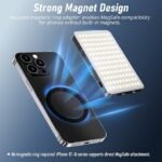 ⁦مصباح هاتف مغناطيسي، إضاءة سيلفي مزدوجة الجانب بـ 160 مصباح LED متوافقة مع تقنية MagSafe لهواتف iPhone، مع 3 أوضاع لضبط الإضاءة؛ مناسبة لهواتف iPhone وأجهزة iPad والكاميرات والتصوير الفوتوغرافي وتطبيقات TikTok ومدونات الفيديو (Vlog) ومكالمات Zoom.⁩ - الصورة ⁦3⁩